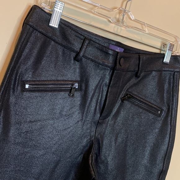 NYDJ black faux leather ponte leggings - Picture 2 of 8